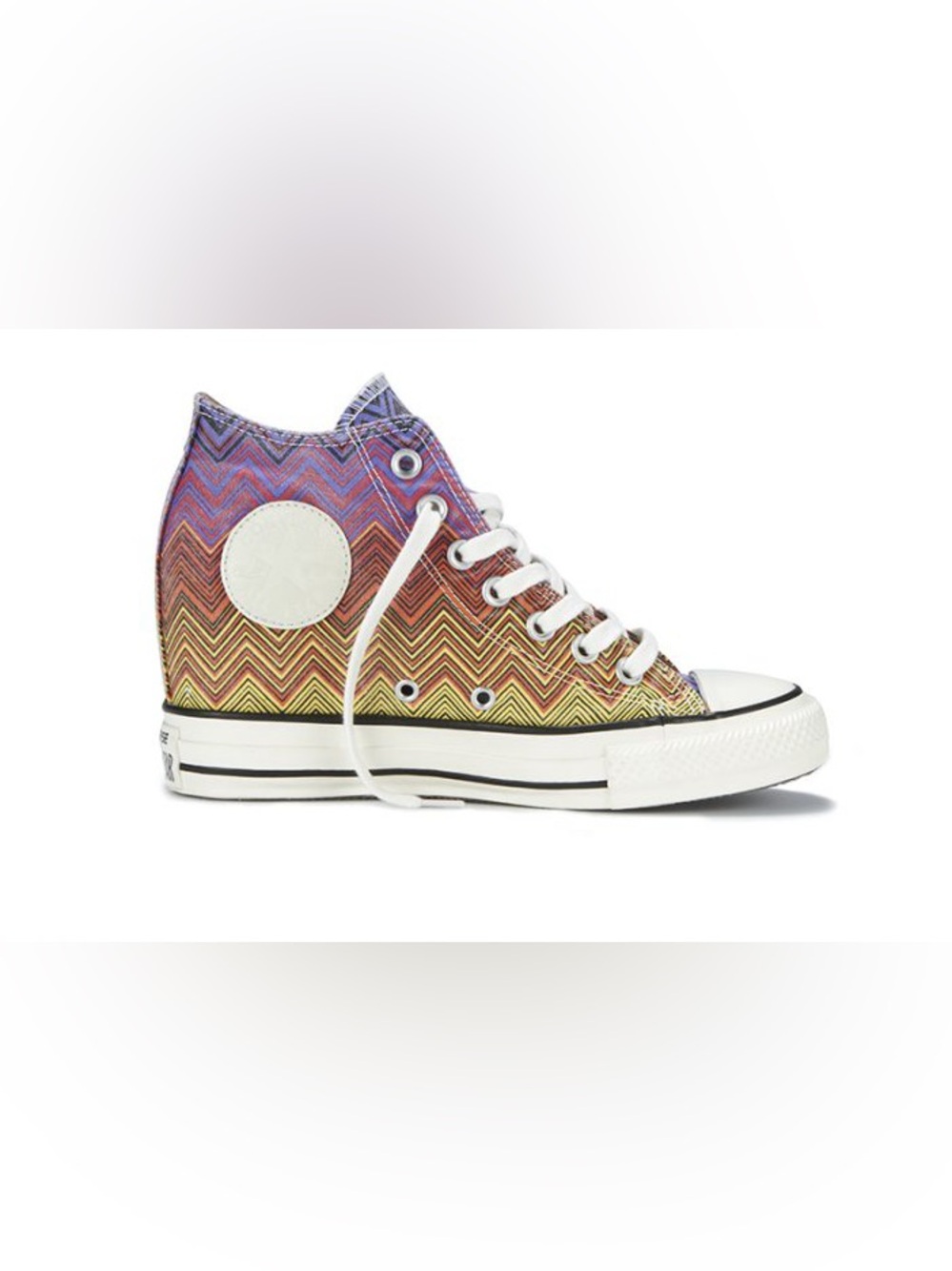 High-Top Chevron Pattern Women's Sneakers in Multicolor